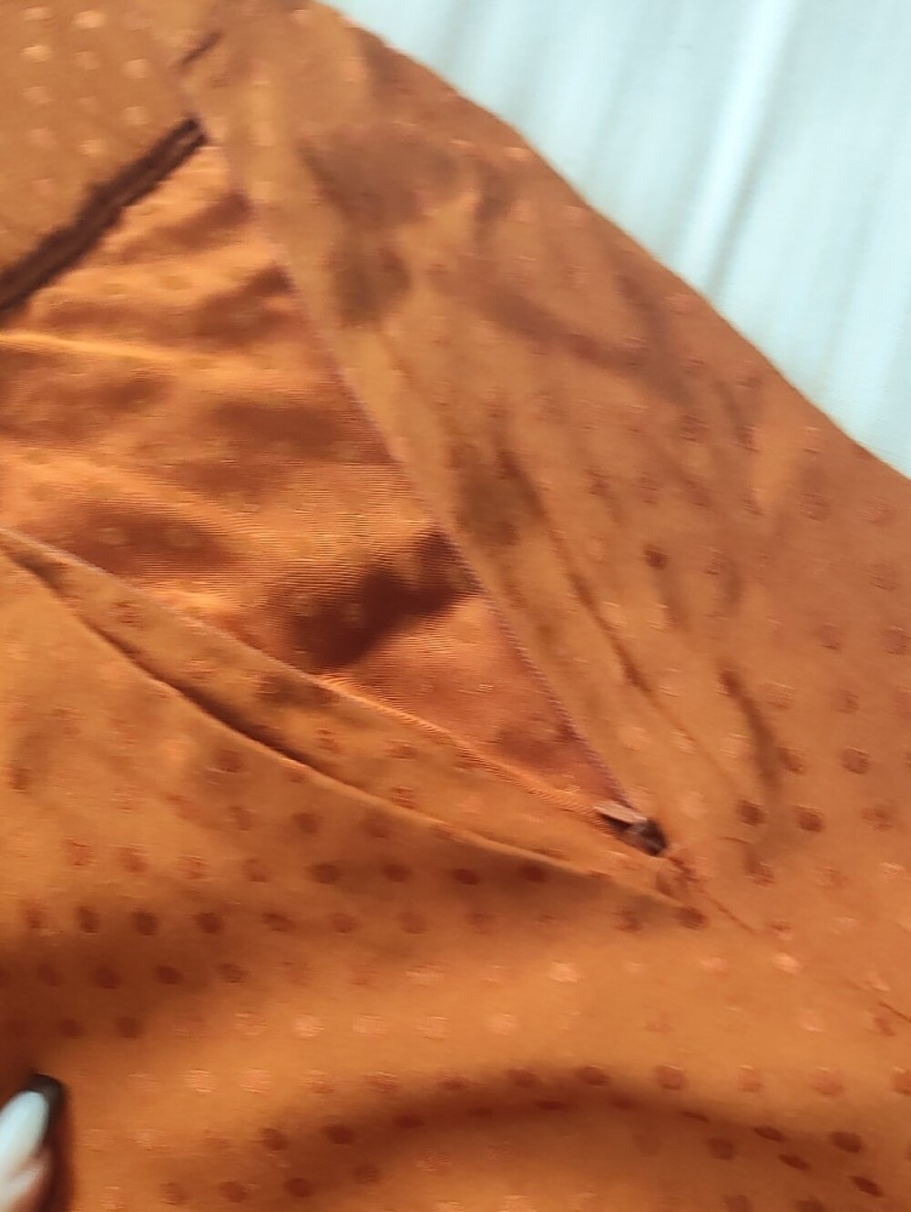 Leith Burnt Orange Dot-Texture Pants - Picture 7 of 9